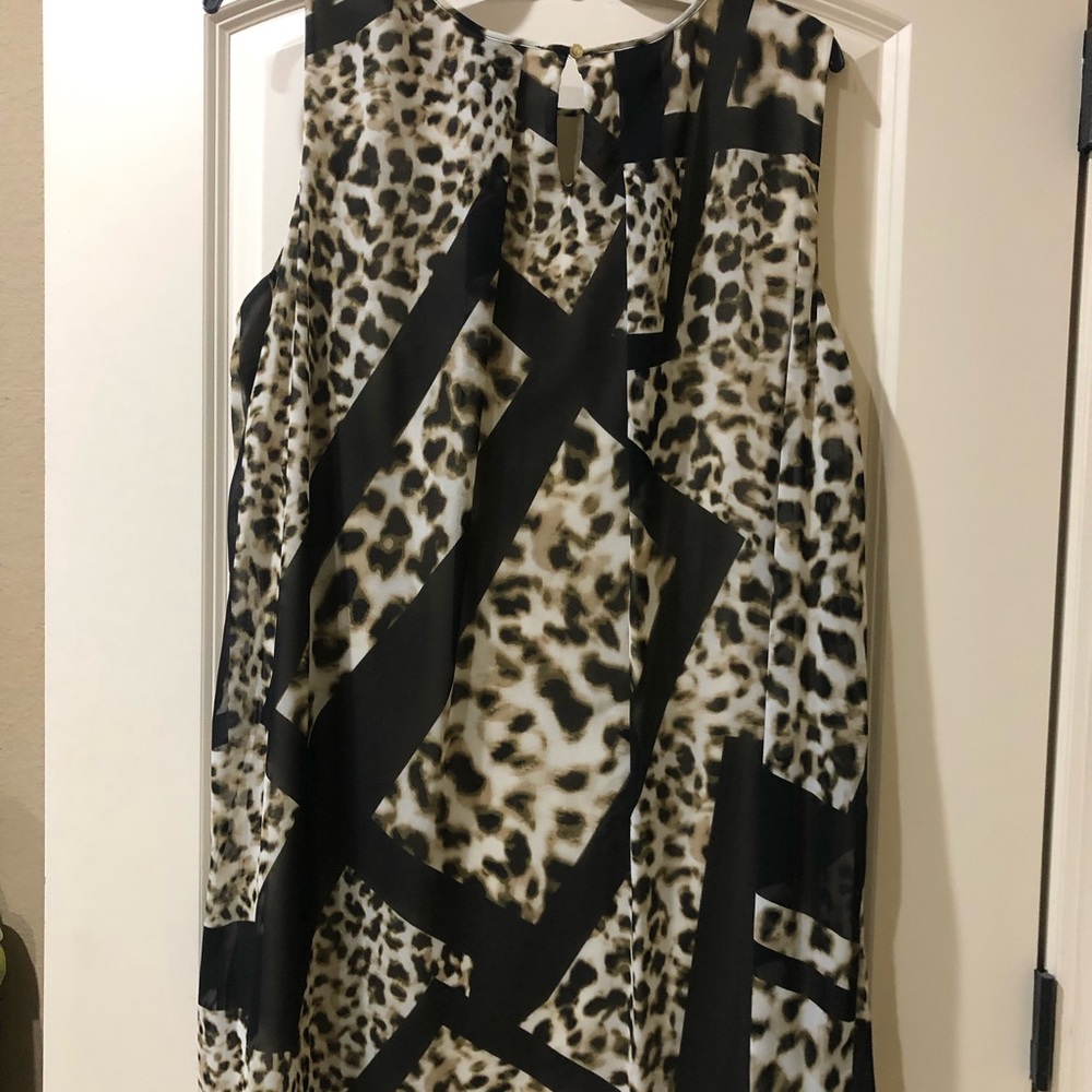 Calvin Klein Plus Leopard Print A line dress
